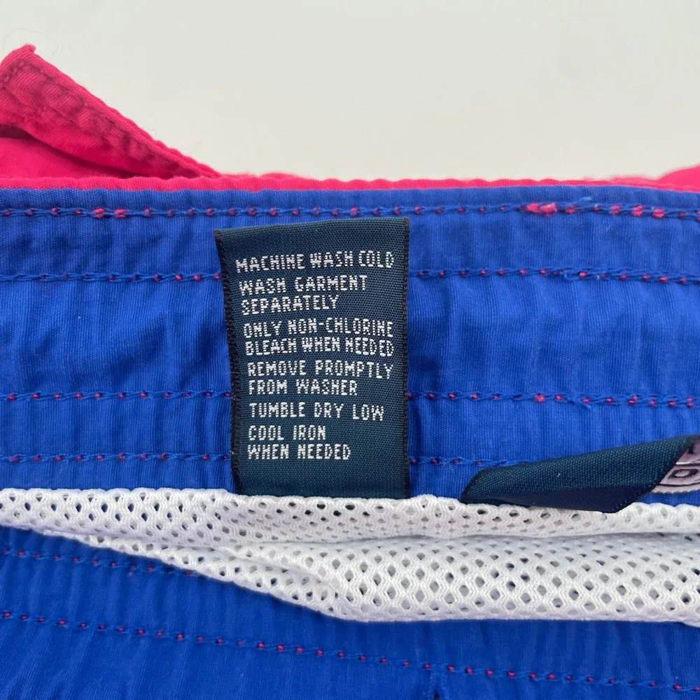 Polo Ralph Lauren Swim Trunks Men XL Pink Blue Pony Logo Mesh Lined Board Shorts